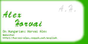alex horvai business card